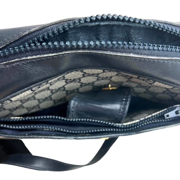 Gucci Authentic Vintage Navy Canvas Shoulder Bag Purse - Picture 8 of 10